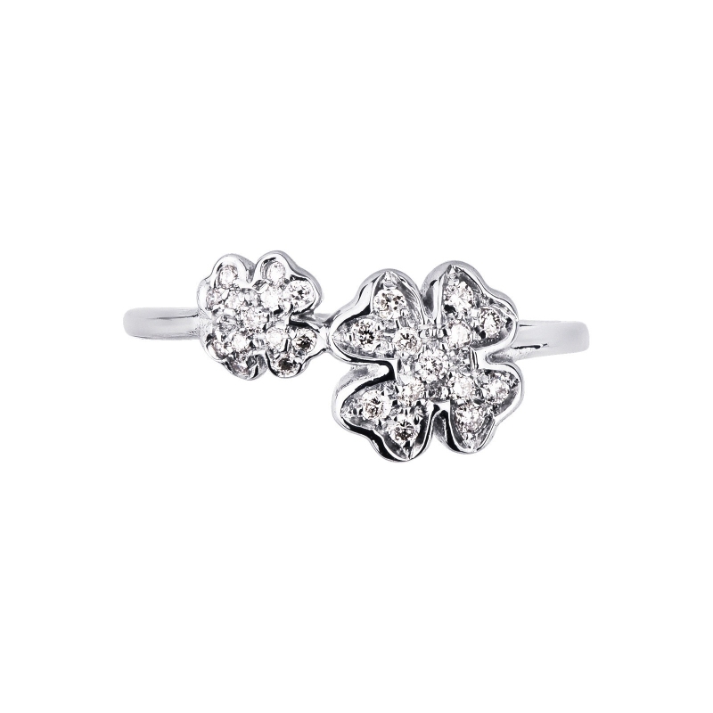 18K Weißgold-Damenring mit Brillanten  18K Weißgold-Damenring mit Brillanten