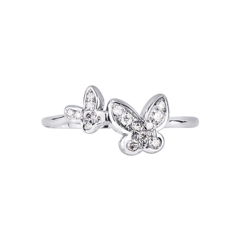 Schmetterling Ring aus Weißgold mit Diamanten Schmetterling Ring aus Weißgold mit Diamanten