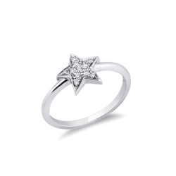 Weißgold Diamant-Sternring