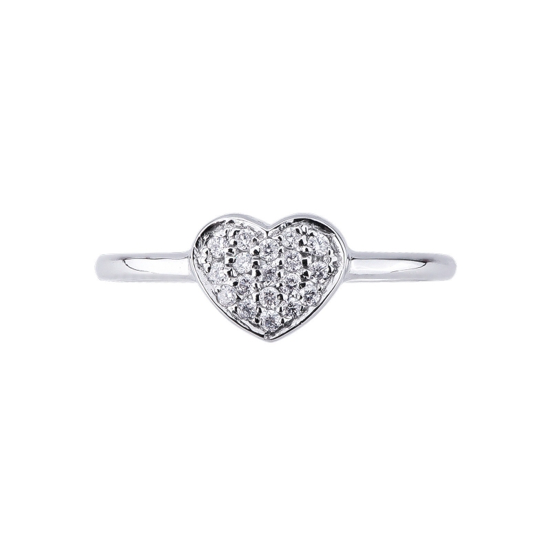 Herzring 18K Weißgold mit Diamanten Herzring 18K Weißgold mit Diamanten