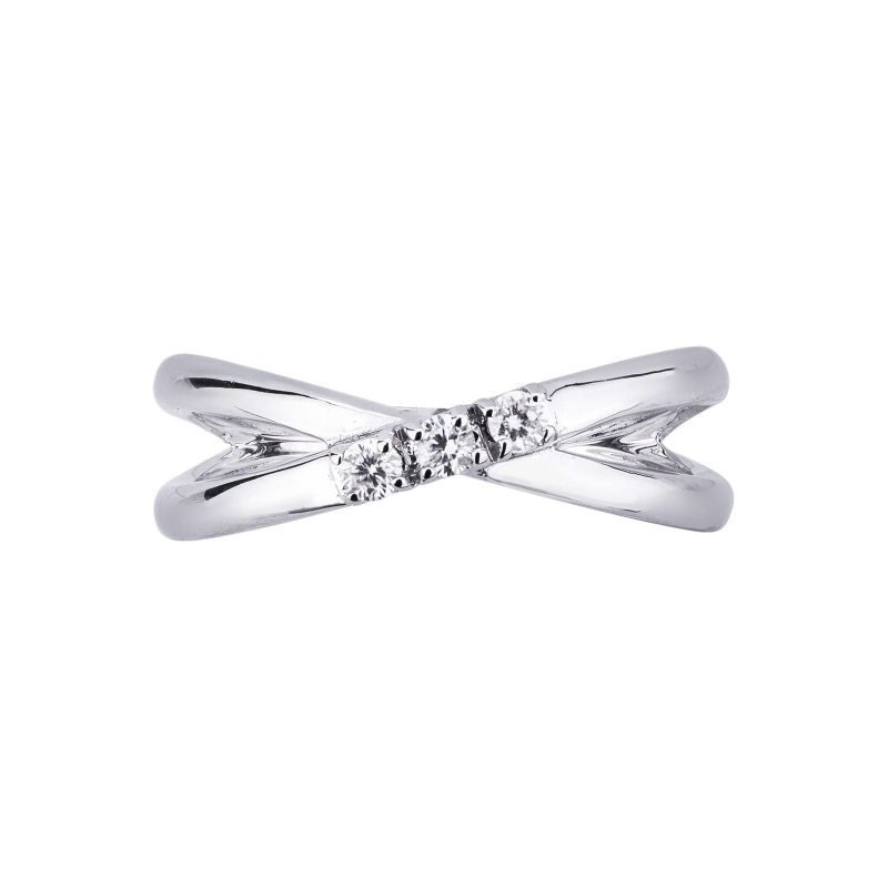 Weißgold Damenring mit drei Diamanten Weißgold Damenring mit drei Diamanten