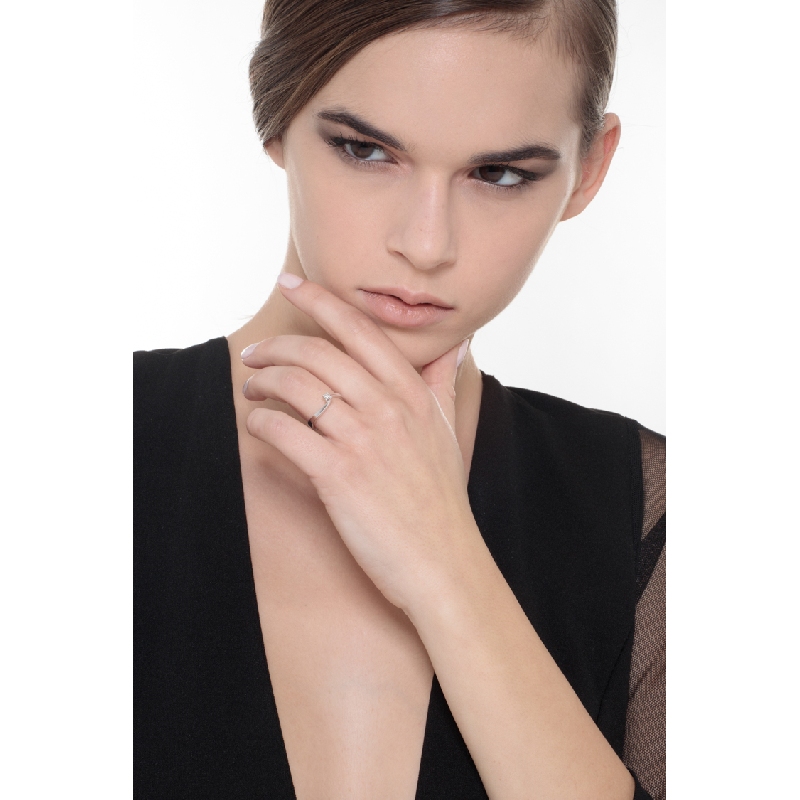 Günstiger Antragsring Weißgold Diamant 0,10 Karat