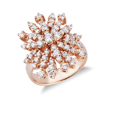 Designer Ring aus Roségold mit Diamanten 