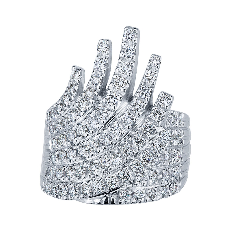 Weißgoldring mit Diamantwelle Weißgoldring mit Diamantwelle