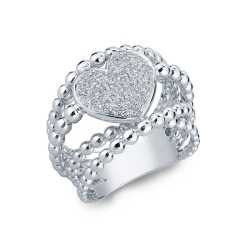 Bandring Weißgoldring mit Diamantherz