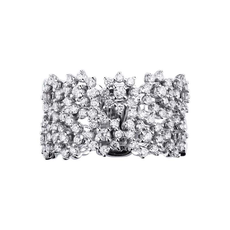 Bandring aus Weißgold 18k mit Brillanten  Bandring aus Weißgold 18k mit Brillanten