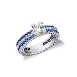 Saphir Diamant Weißgold Damenring