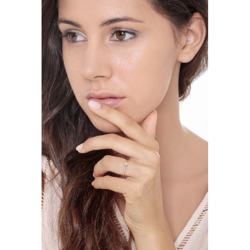 Weißgold 0,10 ct Verlobungsring mit 4 Krappen Weißgold 0,10 ct Verlobungsring mit 4 Krappen