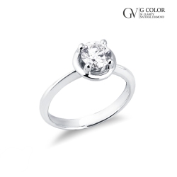 18K Weißgold Verlobungsring 0,90 kt