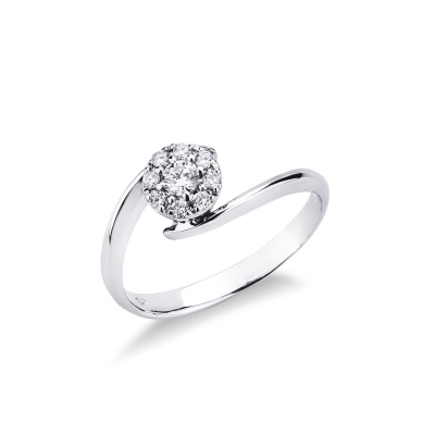 Weißgold Ring mit Diamanten für Damen TOI&MOI Illusion