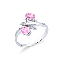 Rosa Saphir Ring mit Diamanten