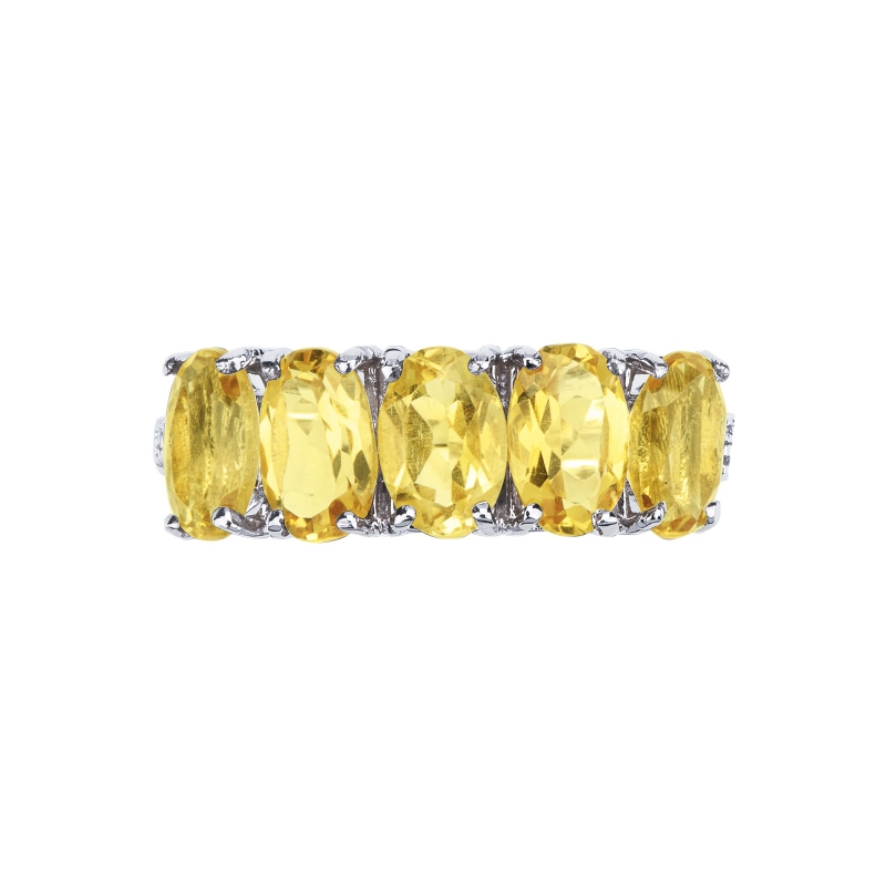 Weißgold Ring mit Citrin Damenring Weißgold Ring mit Citrin Damenring