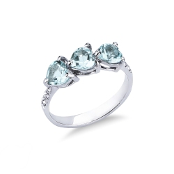 Aquamarin Ring mit Diamanten