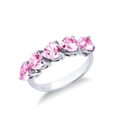 Rosa Saphir Ring Weißgold 750