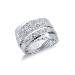 Weißgold Bandring mit Diamanten