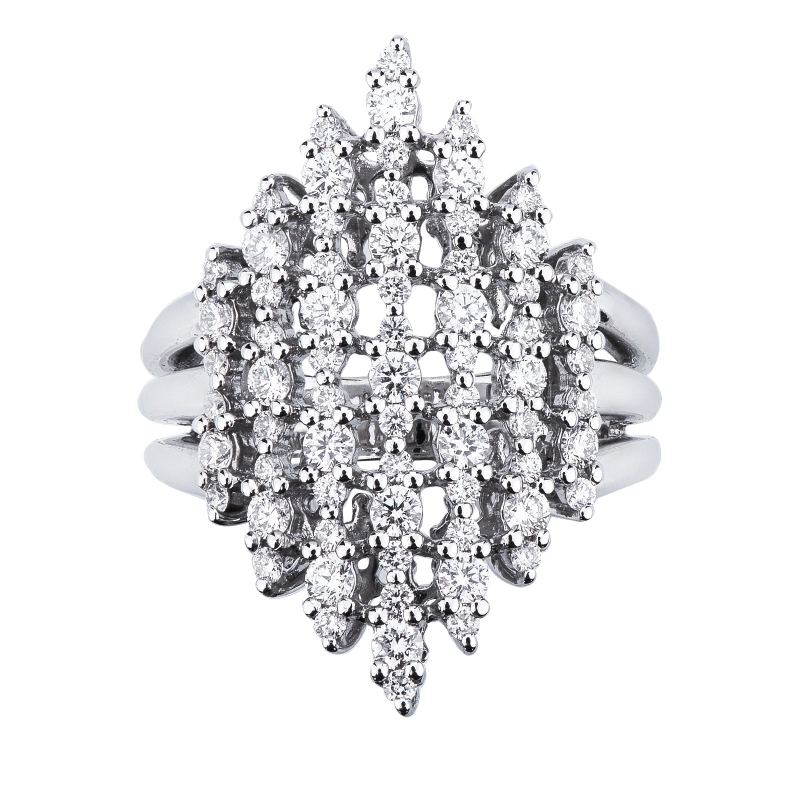 Weißgold 18K Bandring mit Brillanten