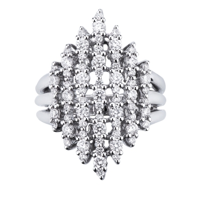 Weißgold 18K Bandring mit Brillanten