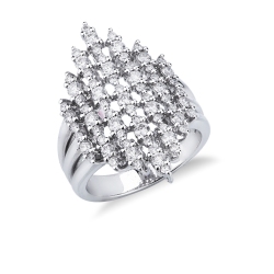 Weißgold 18K Bandring mit Brillanten