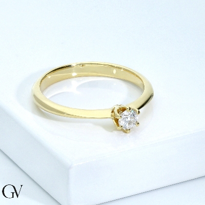 Verlobungsring aus Gelbgold 18k 0,20 ct Diamant