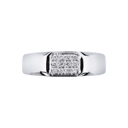 Pavé Ring Herren mit Diamanten 18K Weißgold 2