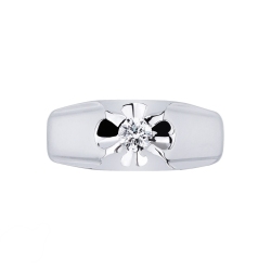Solitär Ring Weißgold Herren  2