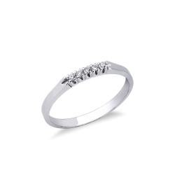 Günstiger Weißgold Ring mit 5 Diamanten