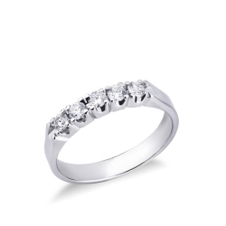 Weißgoldring mit 5 Diamanten 0,35 Karat