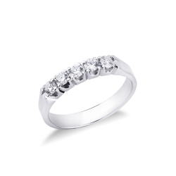 Weißgold Ring mit 5 Diamanten 0,40 Karat