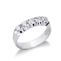 Weißgoldring mit 5 Brillanten
