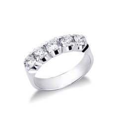 Diamantring Weißgold mit 5 Edelsteinen
