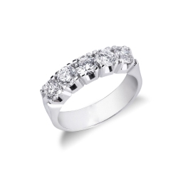 Weißgoldring mit 5 Diamanten