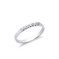Günstiger Weißgold Ring mit 7 Diamanten