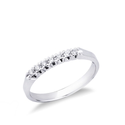 18K Weißgoldring mit 7 Diamanten 0,10 Karat