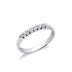 Weißgoldring mit 7 Diamanten 0,15 Karat