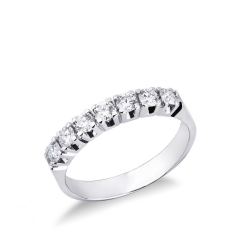 18K Weißgold 7-steiniger Veretta Ring mit Diamanten 0,60 Ct.