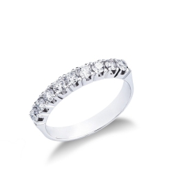 Weißgold 18K Diamantring mit 9 Edelsteinen