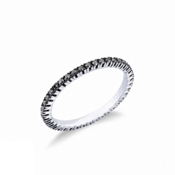 Eternity Ring 18K Weißgold-750 schwarze Diamanten