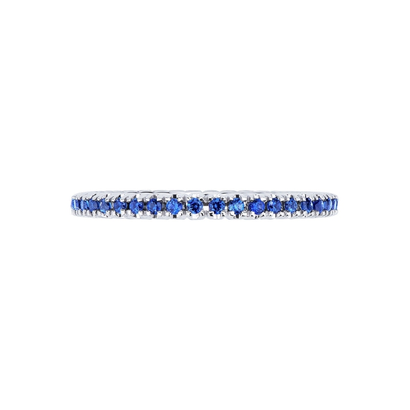 Memoire Ring mit blauen Saphiren Brillantschliff
