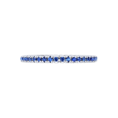 Memoire Ring mit blauen Saphiren Brillantschliff