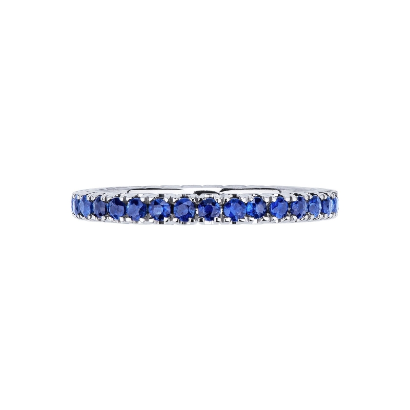 Memoire Ring Weißgold 18K mit blauen Saphiren  Memoire Ring Weißgold 18K mit blauen Saphiren