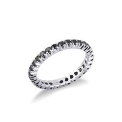 Schwarzer Diamantenring Herren Weißgold 750