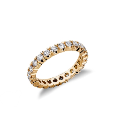 Memoire Ring mit Diamanten aus 18K Gelbgold