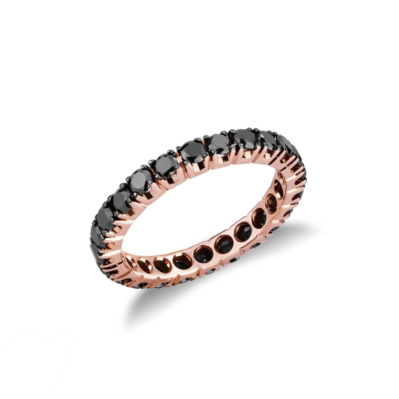 Eternity Ring Roségold 18K schwarzen Diamanten