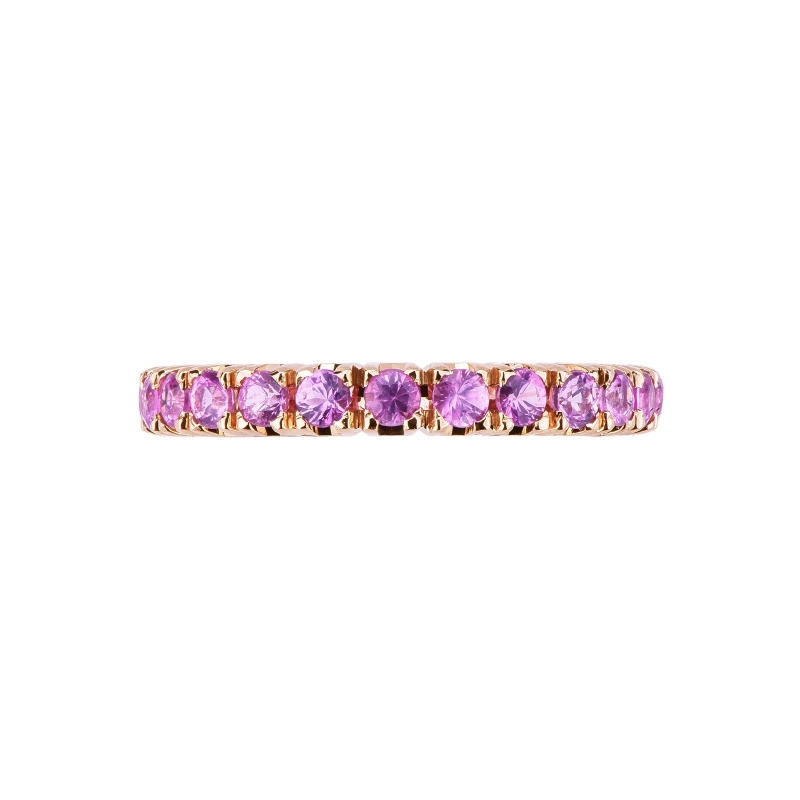 Memoire Ring aus Roségold 18K mit rosa Saphiren  Memoire Ring aus Roségold 18K mit rosa Saphiren