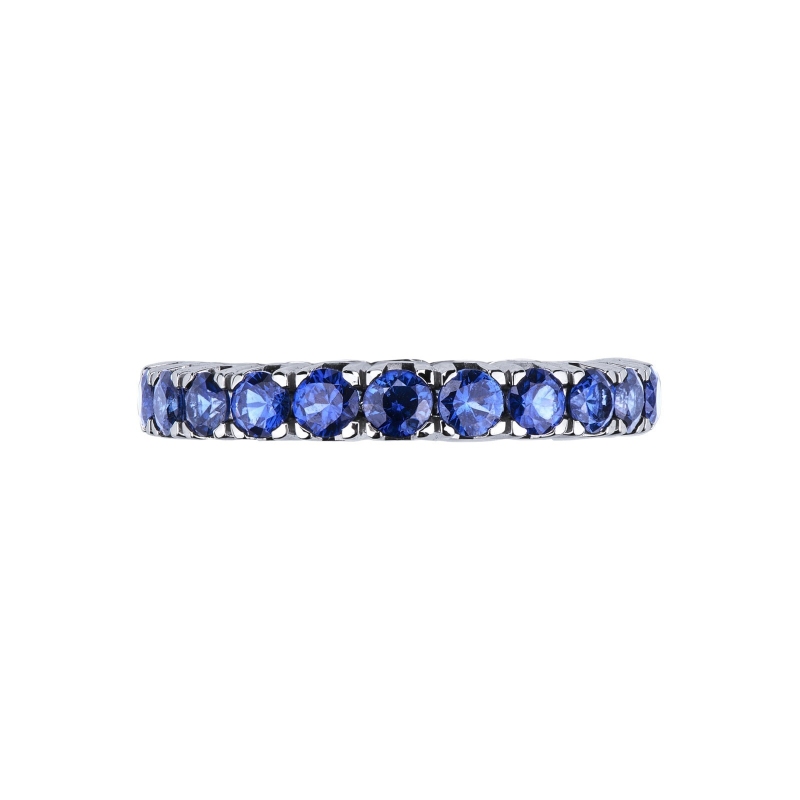 18k Weißgoldring mit blauen Saphiren 18k Weißgoldring mit blauen Saphiren