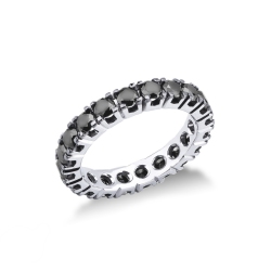 Memory Ring schwarze Diamanten Weißgold