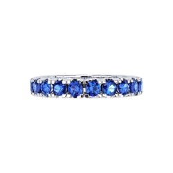 Memoire Ring Weißgold blauen Saphiren  2