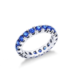 Memoire Ring Weißgold blauen Saphiren
