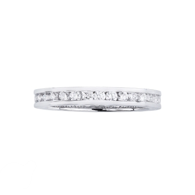 Weißgold Eternity Ring mit Diamanten in einer Kanalfassung