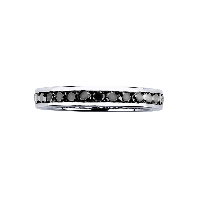Memoire Ring schwarze Diamanten Weißgold  Memoire Ring schwarze Diamanten Weißgold